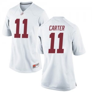 Women's Alabama Crimson Tide #11 Scooby Carter White Replica NCAA College Football Jersey 2403VKQO4